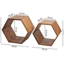 Beistelltisch 2er Set FineBuy Satztisch Wohnzimmertisch Holz Massiv Tisch Klein
