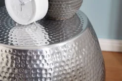 Beistelltisch FineBuy Aluminium Dekotisch Ø 42 cm rund Ablagetisch Metall modern