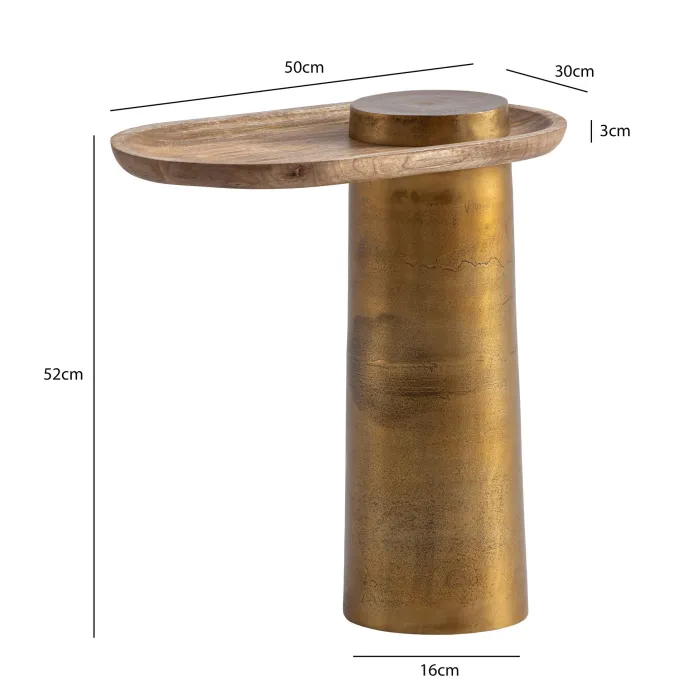 Beistelltisch FineBuy Anstelltisch Massivholz Metall 50x30 cm Wohnzimmertisch