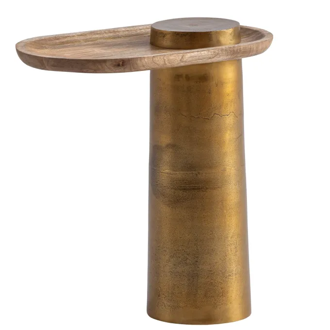Beistelltisch FineBuy Anstelltisch Massivholz Metall 50x30 cm Wohnzimmertisch