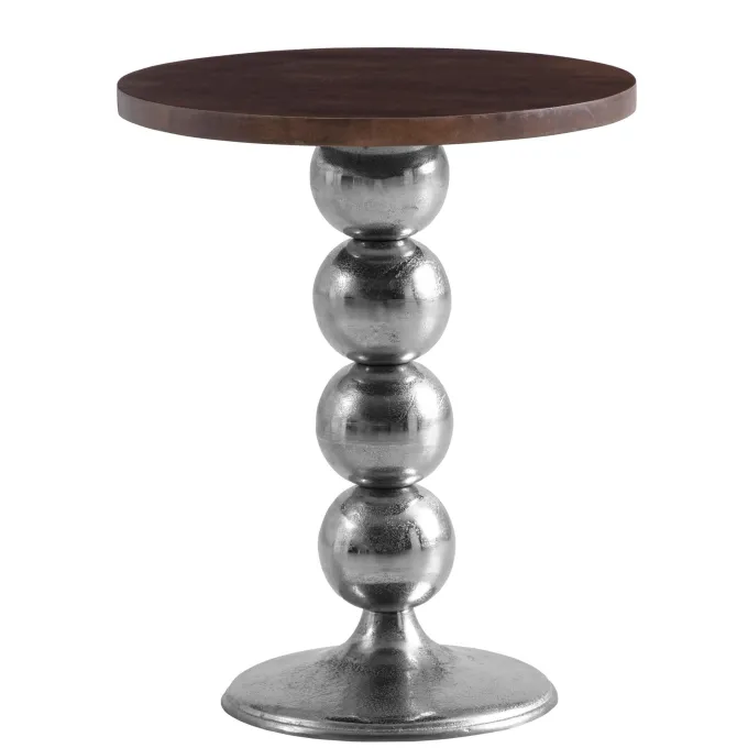 Beistelltisch FineBuy Anstelltisch Massivholz Metall Ø 50 cm Wohnzimmertisch