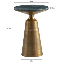 Beistelltisch FineBuy Anstelltisch Echter Marmor 40 cm Wohnzimmertisch Grün