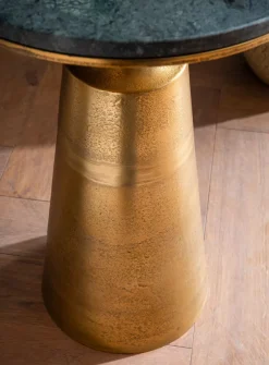 Beistelltisch FineBuy Anstelltisch Echter Marmor 40 cm Wohnzimmertisch Grün