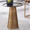 Beistelltisch FineBuy Sofatisch Metall Ø 40 cm Tisch Wohnzimmertisch Rund Gold