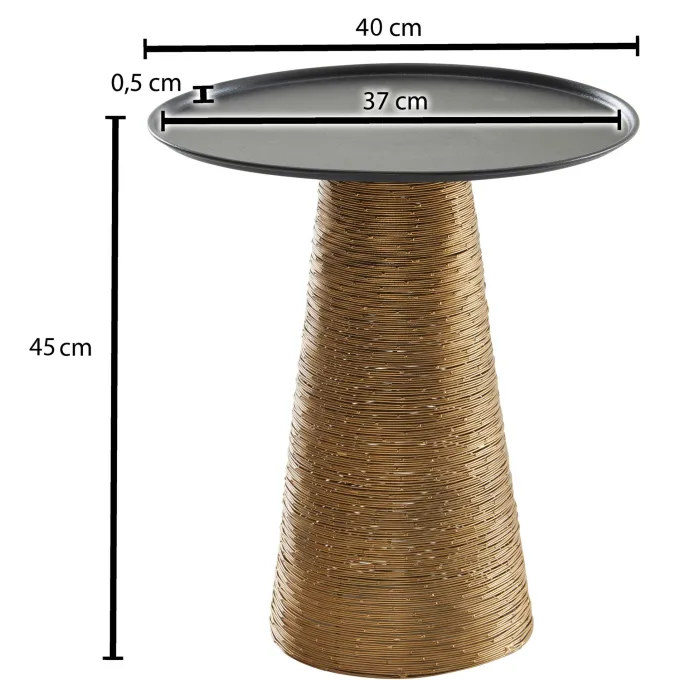 Beistelltisch FineBuy Sofatisch Metall Ø 40 cm Tisch Wohnzimmertisch Rund Gold