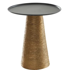 Beistelltisch FineBuy Sofatisch Metall Ø 40 cm Tisch Wohnzimmertisch Rund Gold