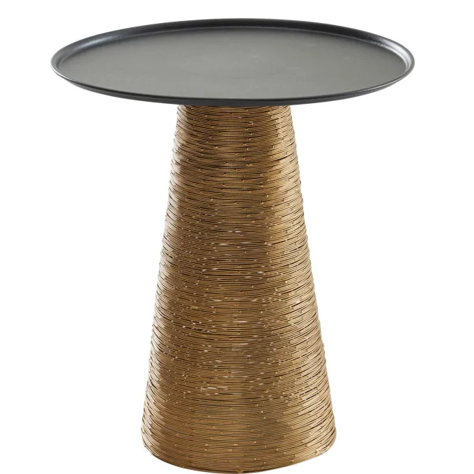 Beistelltisch FineBuy Sofatisch Metall Ø 40 cm Tisch Wohnzimmertisch Rund Gold