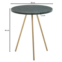 Beistelltisch FineBuy Sofatisch Echter Marmor Ø 38 cm Tisch Wohnzimmertisch Rund