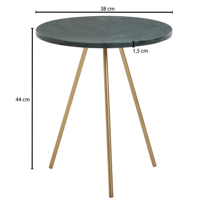 Beistelltisch FineBuy Sofatisch Echter Marmor Ø 38 cm Tisch Wohnzimmertisch Rund