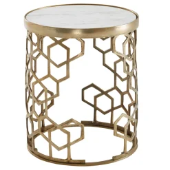Beistelltisch FineBuy Sofatisch Echter Marmor Ø 44cm Tisch Wohnzimmertisch Rund