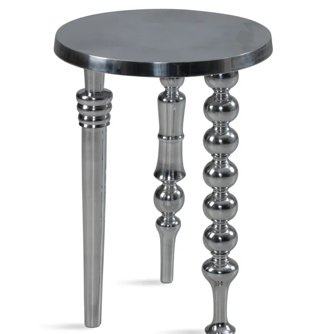 Beistelltisch FineBuy Sofatisch Metall Silber 44x44x63 cm Wohnzimmertisch Rund