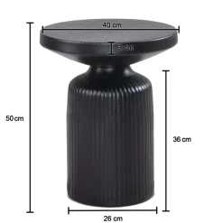Beistelltisch FineBuy Sofatisch Metall Schwarz 40x40x50 cm Wohnzimmertisch Rund