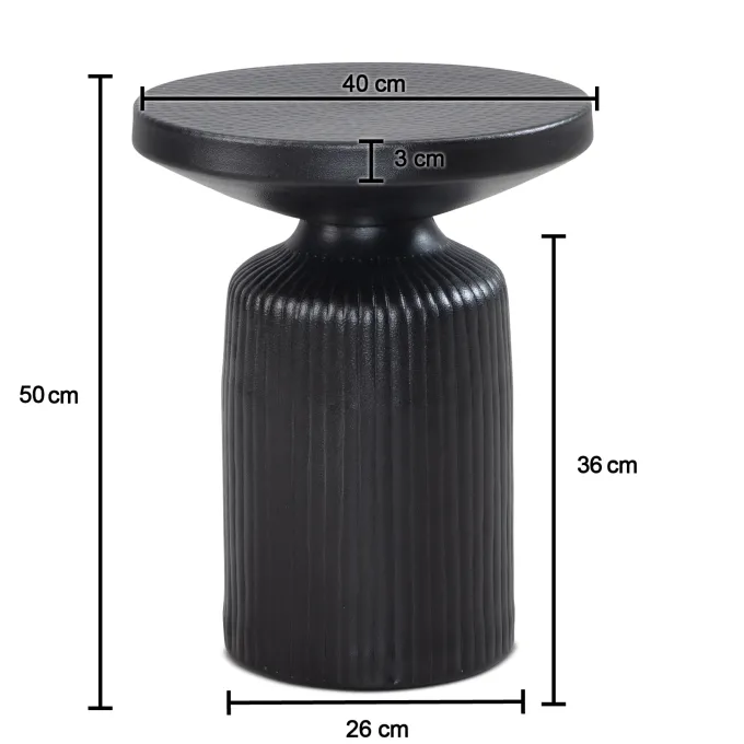 Beistelltisch FineBuy Sofatisch Metall Schwarz 40x40x50 cm Wohnzimmertisch Rund