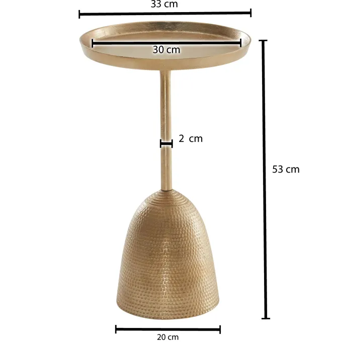Beistelltisch FineBuy Sofatisch Metall Ø 33 cm Tisch Wohnzimmertisch Rund Gold