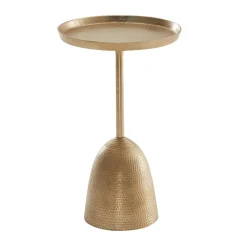 Beistelltisch FineBuy Sofatisch Metall Ø 33 cm Tisch Wohnzimmertisch Rund Gold