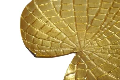 Beistelltisch Gold 57cm Alu Anstelltisch Blatt Wohnzimmertisch Couchtisch Rund
