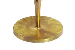 Beistelltisch Gold 57cm Alu Anstelltisch Blatt Wohnzimmertisch Couchtisch Rund