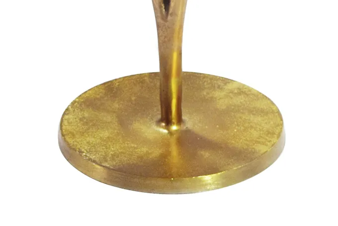 Beistelltisch Gold 57cm Alu Anstelltisch Blatt Wohnzimmertisch Couchtisch Rund