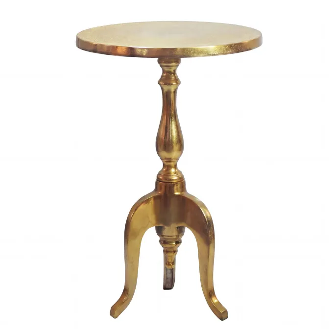 Beistelltisch Gold 35cm Aluminium Metall Wohnzimmertisch Couchtisch Alu Rund