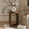 Beistelltisch Mango Massivholz rund 30cm Couchtisch mit Fach Wohnzimmertisch