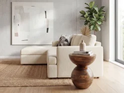 Beistelltisch Massivholz 35cm Couchtisch Wohnzimmertisch Rund Tisch Holz Klein
