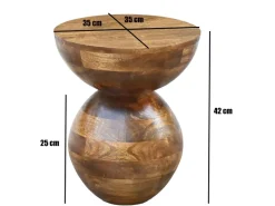 Beistelltisch Massivholz 35cm Couchtisch Wohnzimmertisch Rund Tisch Holz Klein