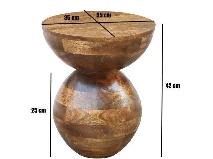 Beistelltisch Massivholz 35cm Couchtisch Wohnzimmertisch Rund Tisch Holz Klein