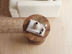 Beistelltisch Massivholz 35cm Couchtisch Wohnzimmertisch Rund Tisch Holz Klein