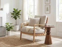 Beistelltisch Massivholz 35cm Couchtisch Wohnzimmertisch Dekotisch Rund Tisch
