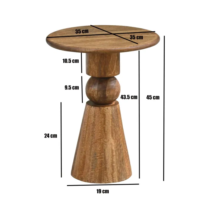 Beistelltisch Massivholz 35cm Couchtisch Wohnzimmertisch Dekotisch Rund Tisch