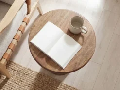 Beistelltisch Massivholz 35cm Couchtisch Wohnzimmertisch Dekotisch Rund Tisch