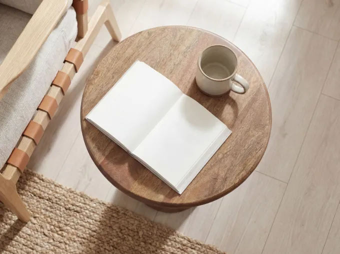 Beistelltisch Massivholz 35cm Couchtisch Wohnzimmertisch Dekotisch Rund Tisch