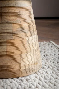 Beistelltisch Massivholz Ø37cm Rund Wohnzimmertisch Klein Couchtisch Dekotisch