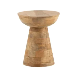 Beistelltisch Massivholz Ø37cm Rund Wohnzimmertisch Klein Couchtisch Dekotisch