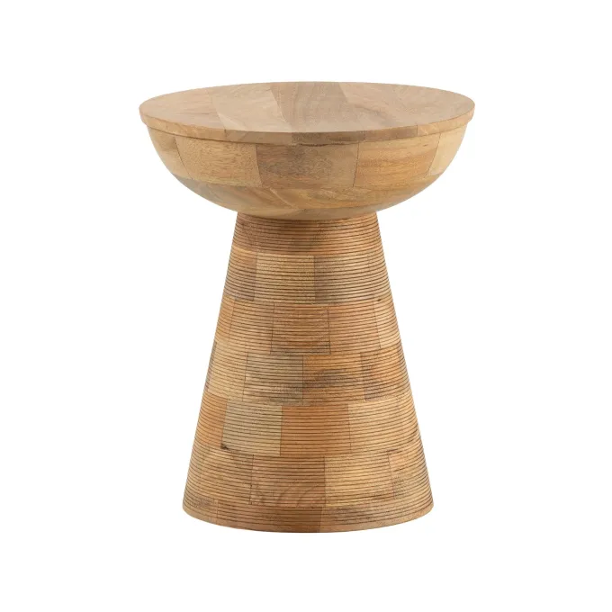 Beistelltisch Massivholz Ø37cm Rund Wohnzimmertisch Klein Couchtisch Dekotisch