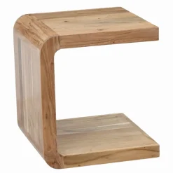 Beistelltisch Massivholz 45cm Couchtisch Wohnzimmertisch C Form Holz Handmade