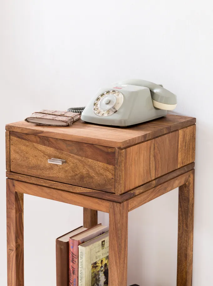 Beistelltisch PATAN Holz Massiv Telefontisch Konsole Anrichte Regal Schublade