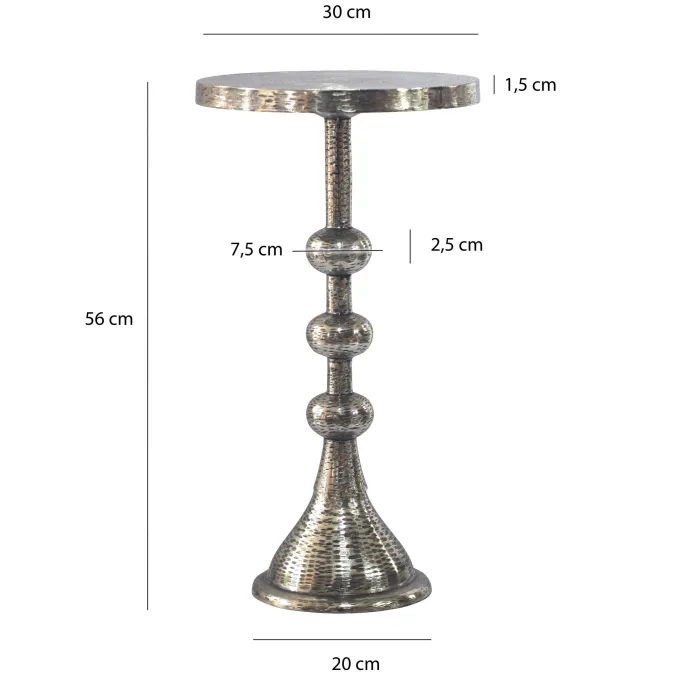 Beistelltisch Rund 30cm Anstelltisch Metall Dekotisch Aluminium Alu Sofatisch