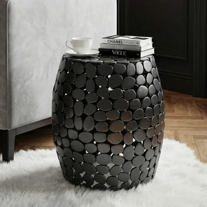 Beistelltisch rund 40cm Couchtisch Metall Alu Wohnzimmertisch Dekotisch klein
