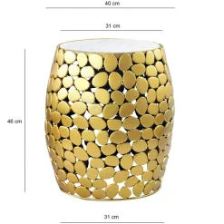 Beistelltisch rund 40cm Metall Couchtisch Marmor Alu Wohnzimmertisch Dekotisch