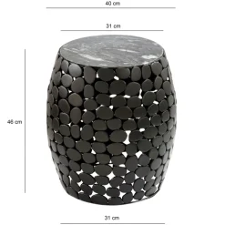 Beistelltisch rund 40cm Metall Couchtisch Marmor Alu Wohnzimmertisch Dekotisch