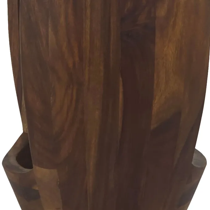 Beistelltisch Sheesham Massivholz rund 30cm Couchtisch mit Fach Wohnzimmertisch