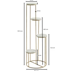 Blumenständer FineBuy Blumensäule 36,5x107,5x36,5 cm Marmor Weiß Pflanzenständer
