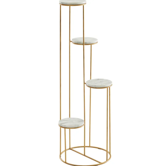 Blumenständer FineBuy Blumensäule 36,5x107,5x36,5 cm Marmor Weiß Pflanzenständer