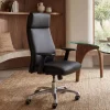 Bürostuhl Chefsessel PORTO Leder Schwarz Schreibtischstuhl Drehstuhl ergonomisch