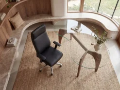 Bürostuhl Chefsessel PORTO Leder Schwarz Schreibtischstuhl Drehstuhl ergonomisch