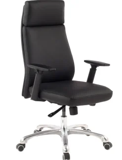 Bürostuhl Chefsessel PORTO Leder Schwarz Schreibtischstuhl Drehstuhl ergonomisch