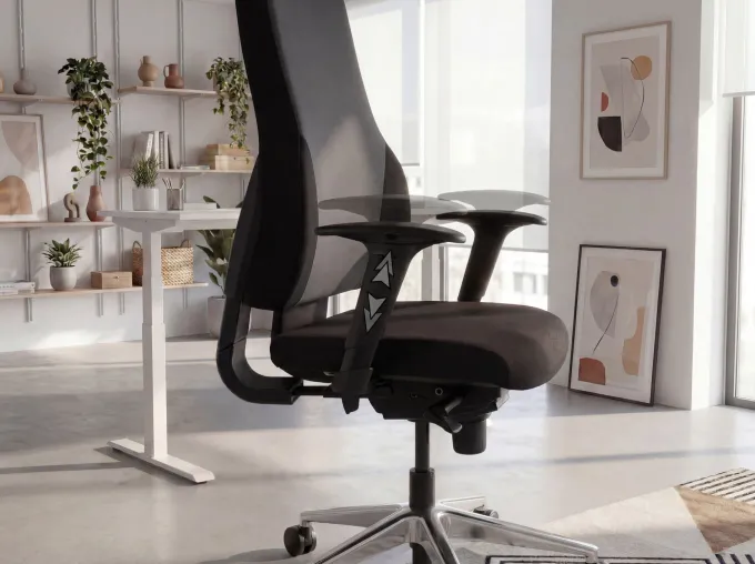 Bürostuhl Ergonomisch Stoff Schwarz Drehstuhl Büro Sessel Chefsessel Kopfstütze