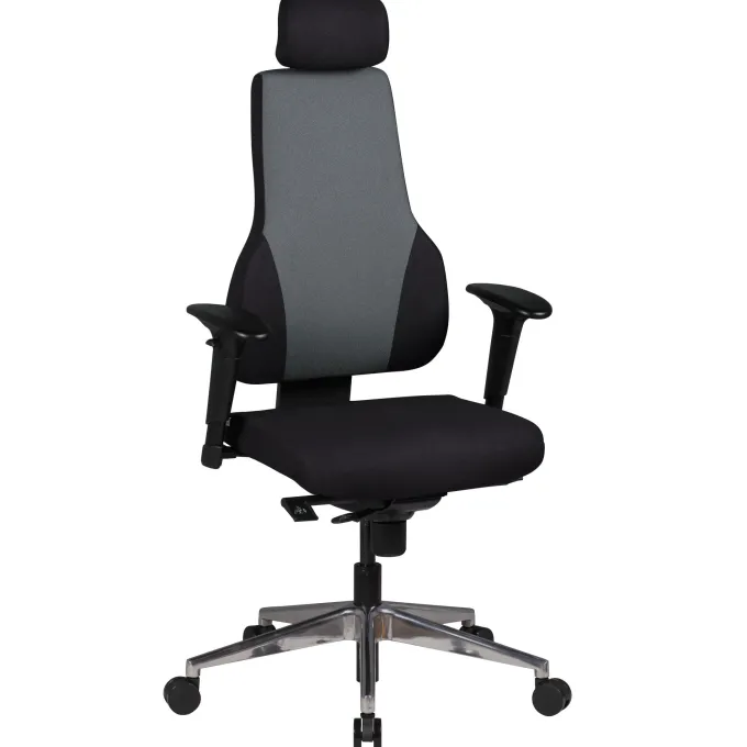 Bürostuhl Ergonomisch Stoff Schwarz Drehstuhl Büro Sessel Chefsessel Kopfstütze