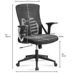 Bürostuhl FineBuy Schreibtischstuhl Mesh Drehstuhl Ergonomisch Stoff 120 kg